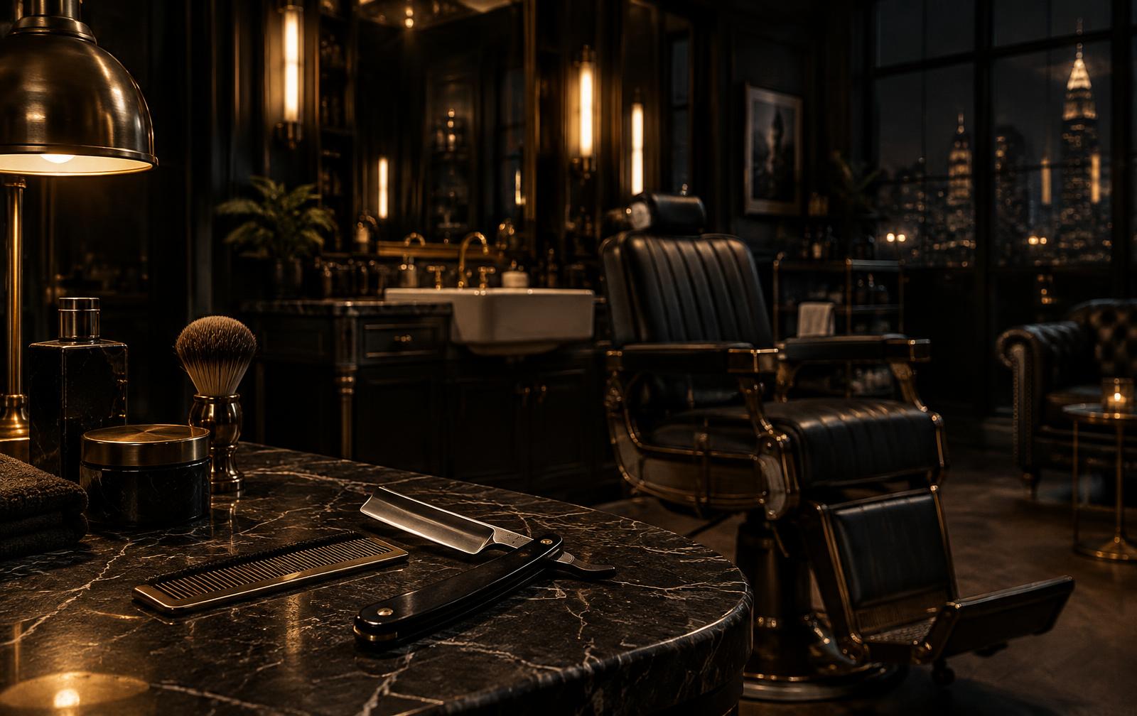 Interior de barbearia premium